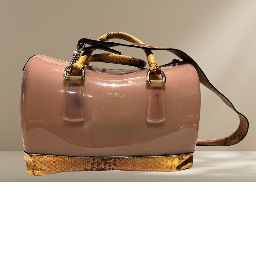 Furla Pink and Tan Jelly Handbag